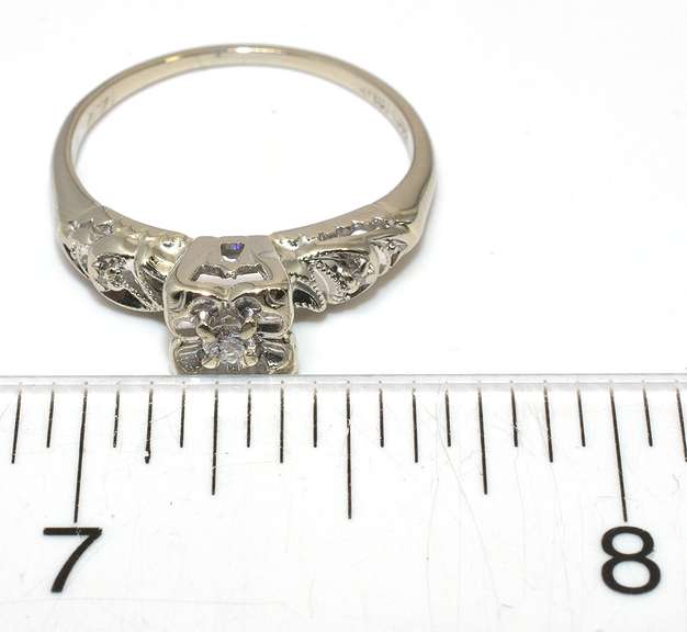 Ornate Enhanced Mounting Diamond Ring, 14KT