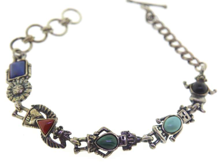 Vintage Sterling and Gemstone Bracelet