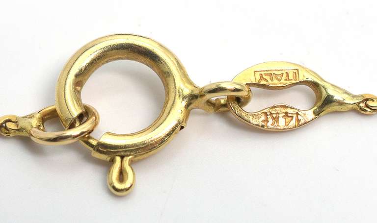 14KT Gold Bead Stationary Necklace