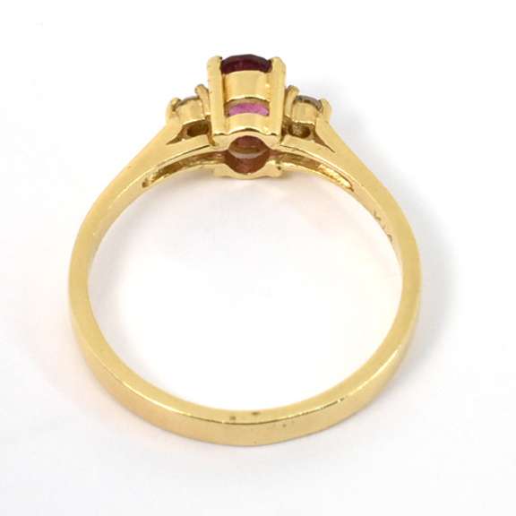 Reddish Pink Tourmaline Ring