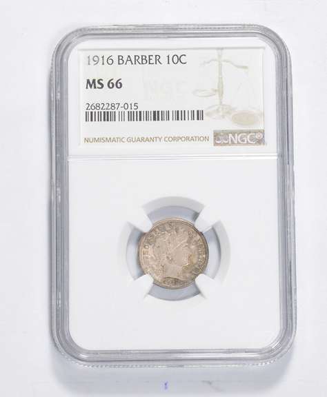 MS66 1916 Barber Dime - NGC Graded