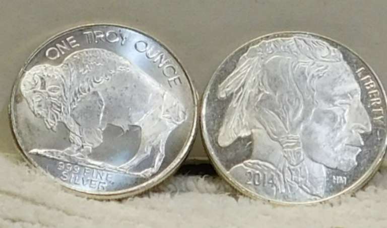 1 oz Sil Round Unc Indian/Buffalo
