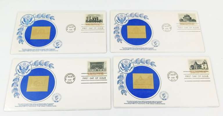 4 Famous Buildings 1981 1st Day Covers/23K Stamps