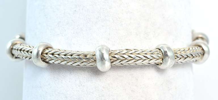 Woven Stations Bracelet in Sterling Silver