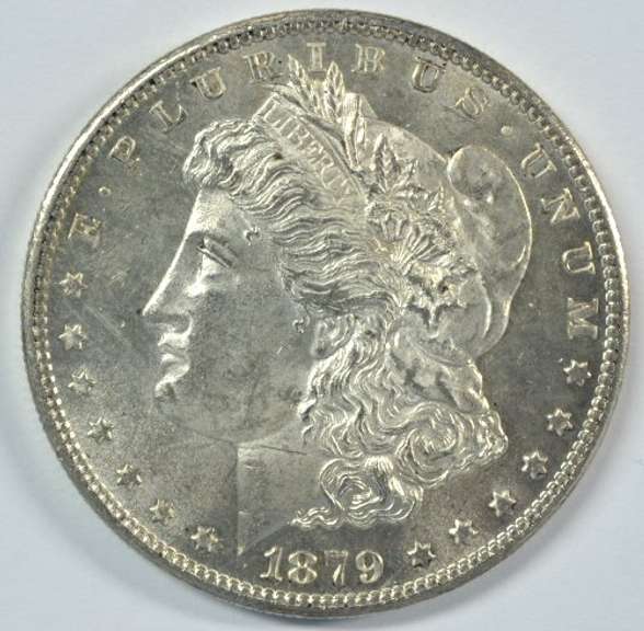 Prooflike near Gem BU 1879-S Morgan Silver Dollar