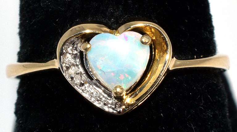 Heart Shaped Opal Ring in Gold