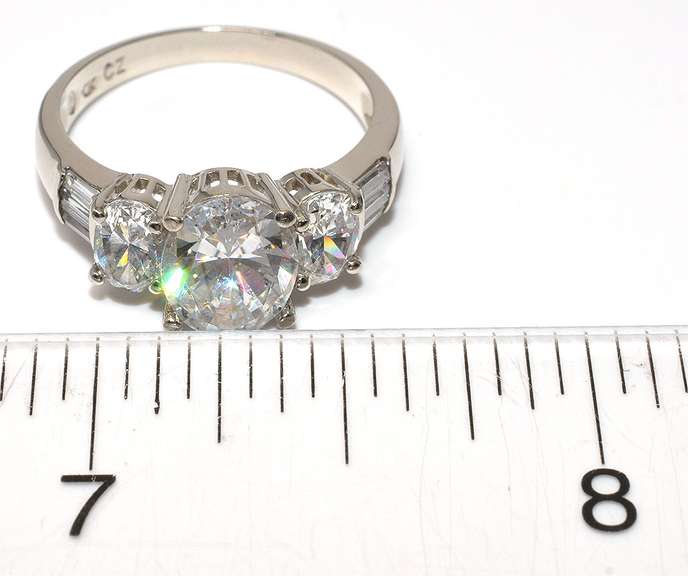 Dazzling CZ Ring in White Gold
