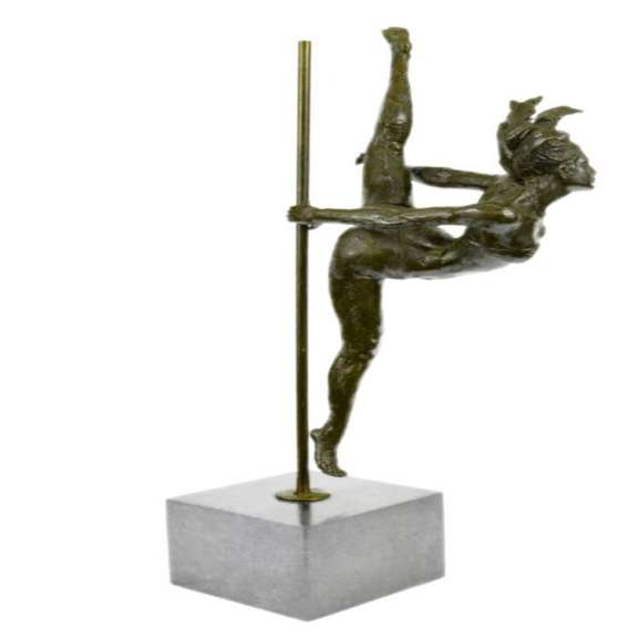 Art Deco Aldo Vitaleh Large Ballerina Dancer Bronze Sculpture Marble Statue Sale