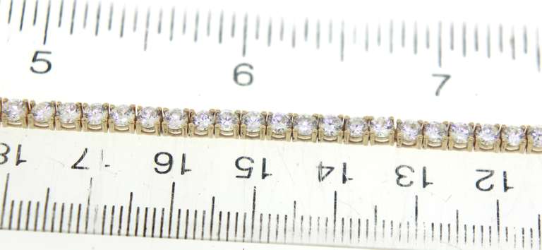 Elegant Yellow Gold CZ Tennis Bracelet