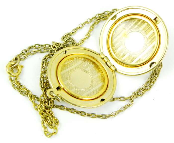 Engraved Locket with Long Chain