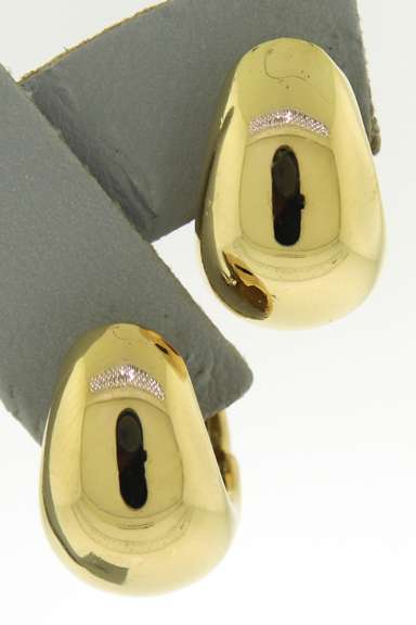 Pleasing 18kt Puffed Huggie Hoops