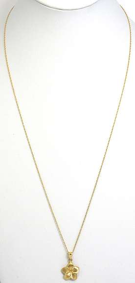 14KT Flower Pendant & Chain