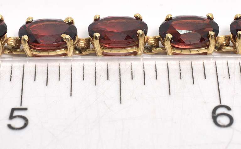 Garnet Tennis Style Bracelet in 14KT