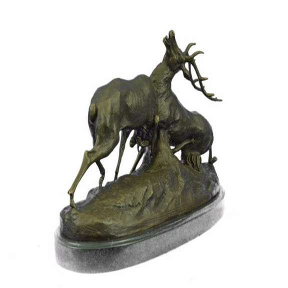 Mountain Deer Caribou Bronze Sculpture