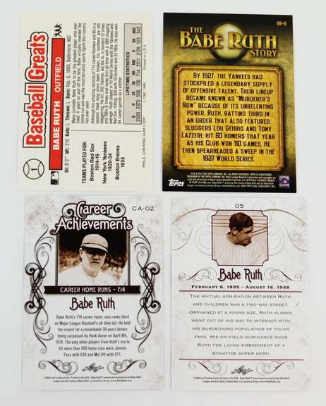 4 Babe Ruth Baseball Cards