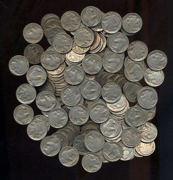 Bag of 125 Full Date Indian Head Buffalo Nickels