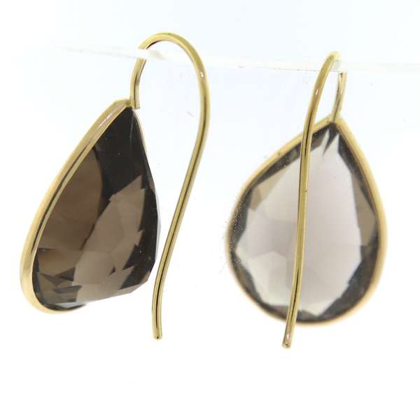 Dazzling 14kt YG Smokey Quartz Earrings