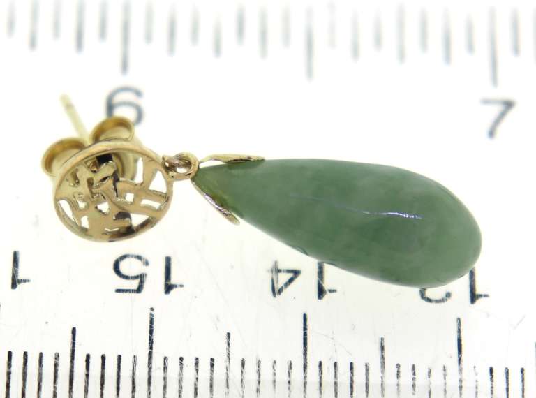 Fabulous Green Jade Dangle Earrings