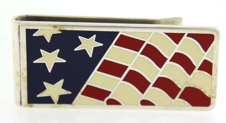 Tiffany & Co Enamel American Flag Money Clip