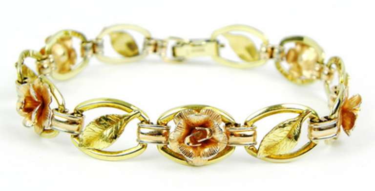 Vintage Krementz Gold-Filled Rose Bracelet