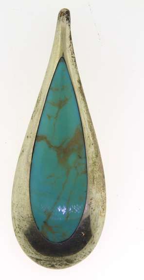 Vintage Sterling Silver Turquoise Pendant