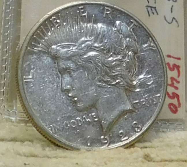 1923-S Peace Dollar almost Uncirculated