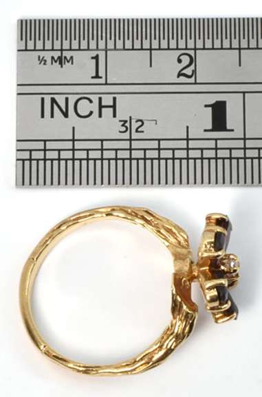 Neat Floral Garnet Ring