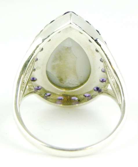 Sterling Druzy & Amethyst Ring, Size 11