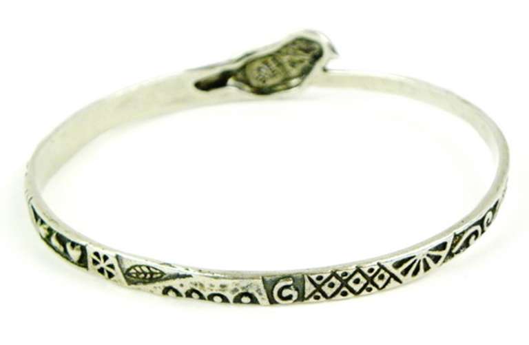 Sterling Silver Bird Bangle Bracelet