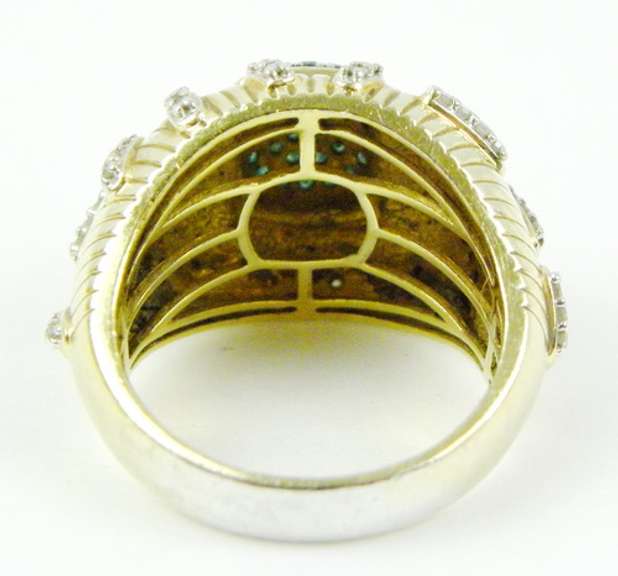 Stellar Sterling Vermeil Blue & White Diamond Ring, 9
