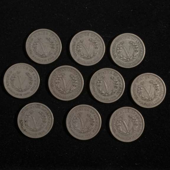 10 1883 Rackateer Variety No Cents  Barber V Nickels