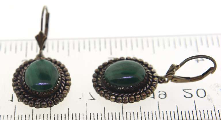 Sterling Silver Malachite Earrings