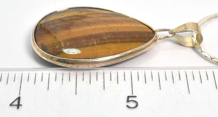 Beautiful Tiger's Eye Necklace in Sterling Silver