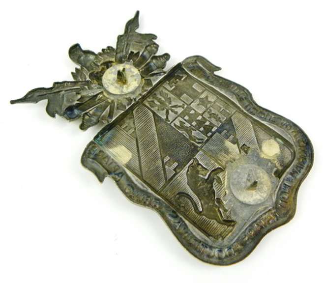 Large Early Latin Italian Victory Hat Badge