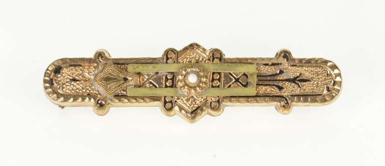 Gold Filled Ornate Decorative Ornamental Victorian Bar Pin/Brooch