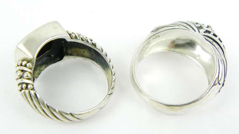 2 Chunky Sterling Silver Rings, Sizes 7 and 8