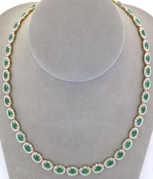 Darling Emerald & Diamond Necklace in Vermeil