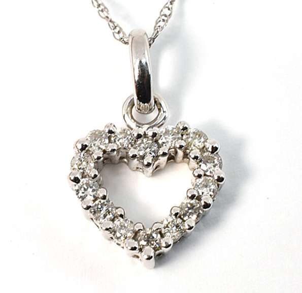 Feminine Small Diamond Heart Pendant