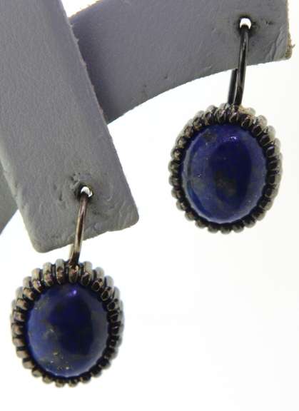 Sterling Silver Lapis Dangle Earrings