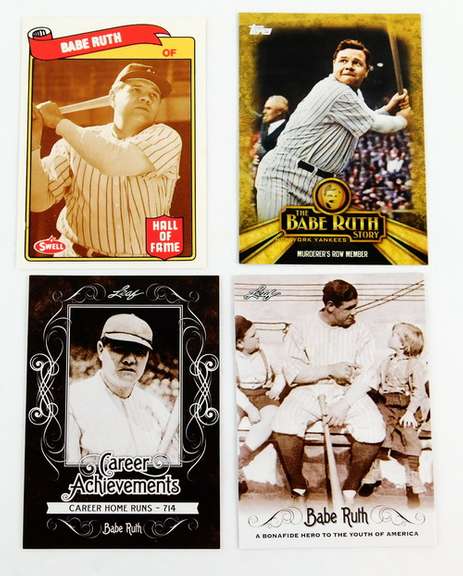 4 Babe Ruth Baseball Cards