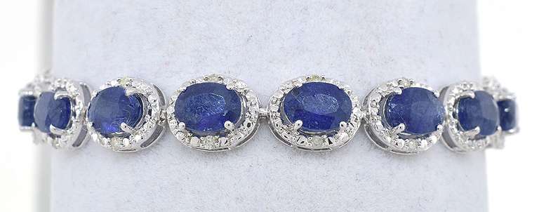 Elegant 22.51CTW Sapphire Bracelet in Sterling Silver