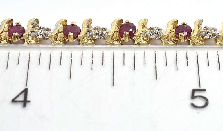 Diamond & Ruby Tennis Bracelet in 14KT