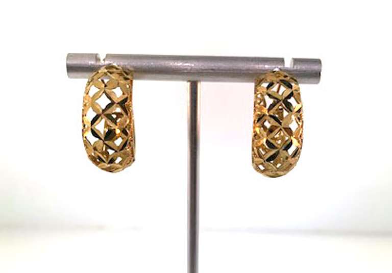 Beautiful Open-Weave 14kt Hoops