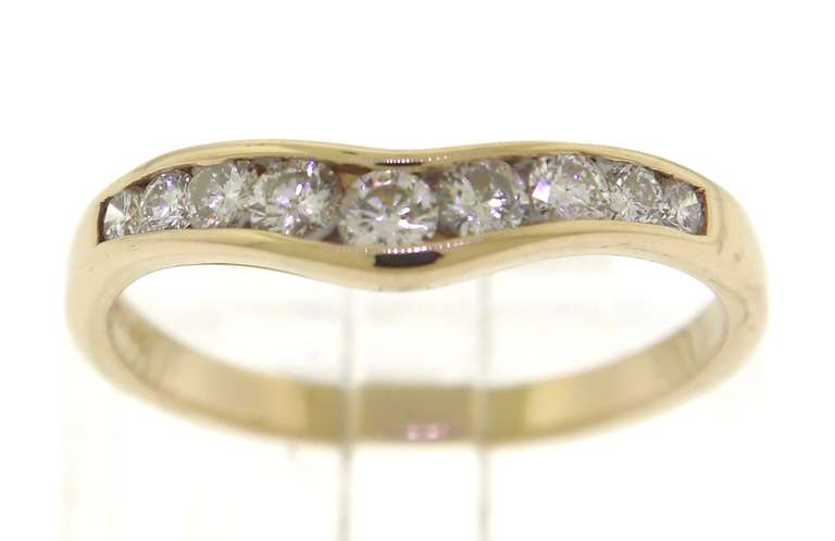 Classic 14kt YG Channel Set Curved Diamond Band