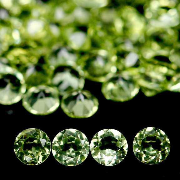 Brilliant 5.38ct set of matched diamond cut Peridot