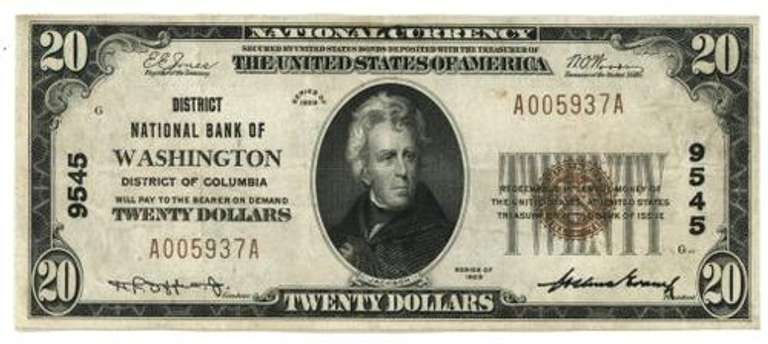 Nicer 1929 Series $20 National of Washington, DC (9545)