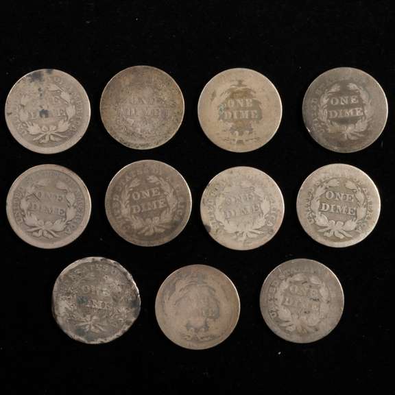 11 Seated Dimes