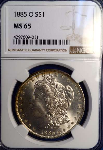 1885-O Morgan Silver Dollar, MS65 NGC