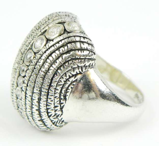 Big Domed Sterling Journey Ring, Size 8.5
