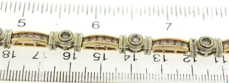 Dazzling 14kt Channel & Bezel Set Diamond Bracelet